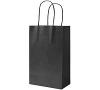 Black Paper Party Bags With Handles Strong Heavyweight 120gsm Loot Treat Goody Popcorn Birthday Xmas Gift Bag 120gsm (10 Bags)