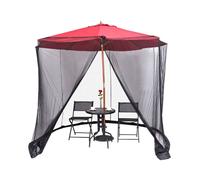 (Black) Parasol Mosquito Net Cover Outdoor Garden Umbrella Table Screen Bug Netting