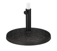 Relaxdays Parasol Stand Poles 38-50 mm, Ø 50 cm, Cast Iron Look, Sunshade Base for Beach and Garden, Black, 32 x 50 x 50 cm