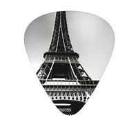 Black Paris Eiffel Tower Multifaceted Guitar Pick - Clear Sound, And Durability For Individualized Music Experiences.