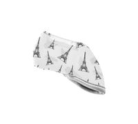 Black Paris Eiffel Tower pattern Golf Iron Head Covers with Scratch Resistant Thick Protective Design Easy On Off Fit All Brands Irons