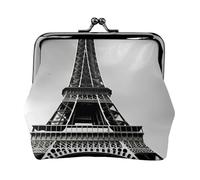Black Paris Eiffel Tower Print Lightweight Women Coin Purse Exquisite Waterproof Small Pouch for Coins Cards
