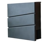 Black "Park View" Wall Mounted Post Box & Newspaper Holder | Secure Mailbox for Home or Office Outdoor Use Decorative Wall Mounted