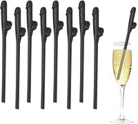 Black Party Straws,10PCS Hen Party Naughty Drinking Straws Chick,Reusable Straws for Parties, Girls Cocktail Night Novelty Party Accessories for Bar Bachelorette Party Birthday Wedding