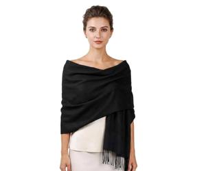 Black Pashmina, Black Shawls And Wraps Evening, 200x70cm pashmina shawl