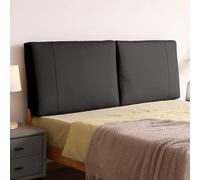 Black,Paste 47"/Full,Rectangle Large Backrest Headboard Pillow Solid Color Faux Leather Support Upholstered Home Dorm Day Bed Sofa Cushion Removable Full Bolster