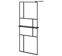 Walk-in Shower Wall Bath Enclosure with Shelf ESG Glass and Aluminium vidaXL