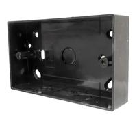 Black Pattress Box Double 32mm PVC Surface 2 Gang with Lnockouts for 20mm Conduit and 25x16mm Mini Trunking (1)