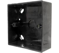 Black Pattress Box Single 32mm PVC Surface Box with Knockouts for 20mm Conduit and 25x16mm Mini-Trunking (1)