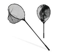 Black Paw Fish Landing Net with Soft Rubber Mesh Bag, Large Fishing Net with Built in Length Scale, Extend to 36-55 Inches