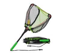 Black Paw Fishing Net, Floating, Green, 15" x 16" Hoop, 39" Max Length, Rubber Coated, Aluminium Handle, Triangular Shape, Perfect for Kayak, Boat, Fresh & Saltwater