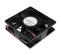 Black Pbt 4 Wire Computer Cooler Fan 12v 2.4a High Airflow | 170.92 Cubic Feet Per Minute Output, Flame Resistant Build, for Desktop Motherboard and Industrial Enclosure Cooling
