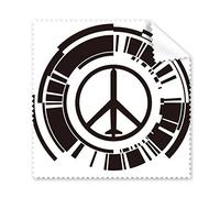 Black Peace Symbol Plane Nuclear Disarmament Anti-war Simple Design Illustration Pattern Glasses Cloth Cleaning Cloth Phone Screen Cleaner 5pcs