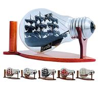 Black Pearl Caribbean Pirate Ship in a bottle Glass Nautical Decoration Collection Display Handmade Miniature Boat Model For Tabletop Watercraft Warship Historical Ocean (LAMP-444)