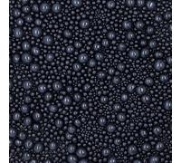 Black pearl mix cupcake sprinkles (50g). Glimmer Birthday party cake decorations for home baking. Edible ball toppers for decorating wedding and anniversary bakes. (Black)