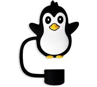 Black Penguin Straw Hat Straw Cover for Stanley Cup, 10mm Silicone Straw Covers Cap for Stanley Cup Accessories, Cute Straw Topper for Tumblers, Straw Cap Stopper for Reusable Straws Tip Lids，Straws