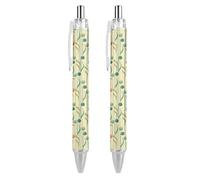 Black Pens Ballpoint Pen Ball Point Pen Smooth Writing Gel Pens Retractable 0.5 Fine Point for School Office Watercolor Music Notes Pattern 2 PCS