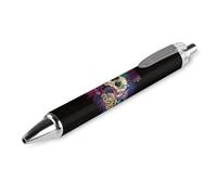 Black Pens Ballpoint Pen Ball Point Pen Smooth Writing Gel Pens Retractable 0.5 Fine Point for School Office Magic Trippy Mushrooms Skull Pattern 1 PCS
