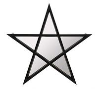 Something Different Shelf with Mirror - Black Pentagram, Framed