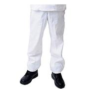 Black Pepper Plain Poly Cotton Professional Kitchen Chef Trouser, White, Small