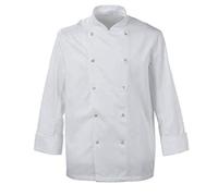 Black Pepper Poly Cotton Chef Coat/Half and Full Sleeves Chef Jackets for Waiters, Cooks, Restaurant Staff, White, L