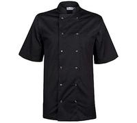 Black Pepper Poly Cotton Chef Coat/Half and Full Sleeves Chef Jackets for Waiters, Cooks, Restaurant Staff, Black, L