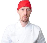 Black Pepper Polycotton Bandana for Chef's, Red, Pack of 2
