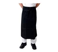Black Pepper Polycotton Long Waist Apron with 2 Pocket, Professional Home Kitchen Apron for Chefs, Waiters, Cooks, Catering, Bar Staff, Black Plain, Pack of 1