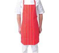 Black Pepper Polycotton Stripe Butcher Bib Aprons, Professional Home Kitchen Apron for Chef, Butchers, Cooking, Caterers, Baking