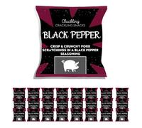 Black Pepper Pork Scratchings (24 x 50g) gifts for men who have everything, keto crisps, pork crunch, high protein pub snack, high protein snack, The Chuckling Cheese Company.