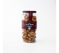 Black Pepper Scratchings Gift Jar (250g) - Gifts For Men Who Have Everything! Packed Full Of Black Pepper Flavoured Pork Scratchings. The Chuckling Cheese Company.