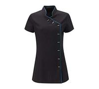 Black Pepper Women's Beauty Tunic, Size 14, Black With Turquoise Piping