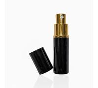 Black Perfume Atomizer for Handbag, Pocket & Travel, Capacity 10ml. Refillable, includes funnel. Gift Box Option