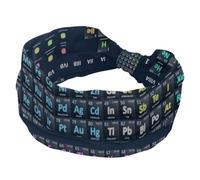 Black Periodic Table Chemistry Wide Headbands for Women Non Slip, Workout Headband, Elastic Hair Bands, Sweat Yoga Hairband, Knotted Head Wraps for Girl Ladies