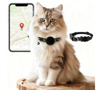 Black Pet Tracker for Dogs & Cats, iOS-Only, Works with Find My App (No Extra App Needed), 365-Day Long Battery Life, Black Collar Tracker For Pets is Safe And Comfortable (Over 5KG)