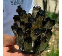 Black Phantom Quartz Crystal Cluster Ornaments (Size : 900-1000g) Gemstone Stone