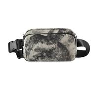 Black Phoenix Bird Chinese Ink Painting Trendy Fanny Waist Pack for Women Men Teenagers Water Resistant Crossbody Shoulder Bag with Adjustable Strap for Travel Shopping Running, black phoenix bird