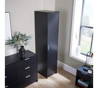 Home Source Phoenix 1 Door Wardrobe Storage Black Bedroom Furniture