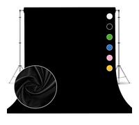Black Photo Backdrop for Photoshoot, Black Photography Backdrop for Portraits, Fabric Background for Product Photography and Video Creation 8FTx10FT