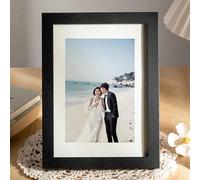 Black Photo Frame 20.4 x 25.5cm Picture Sturdy Wood Composite Photo Frame 8x10 Sleek Design Table Top Mount (Black,10")