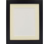 Black Picture Frame With WHITE Mount - IVORY Mount Poster Frame Photo Frame with Mount insert For Picture Size In Various Sizes (BLACK + IVORY MOUNT, 14x11 pic size 12x8)