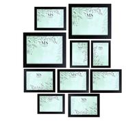 Black Picture Frames Multi-Pack Poster Frame Set - Pack of 10, 2 Large Frames (10x8 inches) 4 Medium (5x7 inches) 4 Small (8x6 inches) - Wall or Tabletop Display Engineered Wood, Tempered Glass