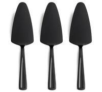 Black Pie Cake Server Set, GoGeiLi 9.3-inch Stainless Steel Dessert Server Spatula for Pizza, Pastry, Cheese, Set of 3, Dishwasher Safe