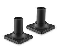 Black Pier Mount Base 2 Pack, HWH Cast Aluminum Post Light Mount Base Adapter for Above 3'' Diameter Stub Post, 5HW38PA-2PK BK