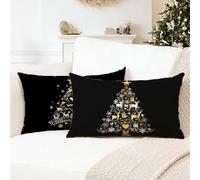 Black Pillow Cases 2 Pack 50 x 70 cm White Cushion Covers,Decorative Pillows, Nvisible Zipper Cushion Inserts, Double Sided High-Definition Printing Sofa Cushions, Decor is Give Gifts for Women 0R-86