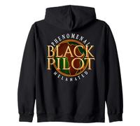 Black Pilot HBCU Educated Melanin STEM Excellence Zip Hoodie