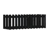 vidaXL Garden Raised Bed w/ Fence Design Black 150x50x50cm Solid Wood Pine, Black