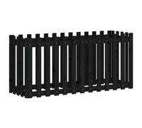 Garden Raised Bed with Fence Design Outdoor Planter Solid Wood Pine vidaXL