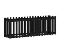 vidaXL Garden Raised Bed with Fence Design Black 200x50x70 cm Solid Wood Pine