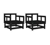 (black pine, armchair (2 pcs)) vidaXL Garden Middle Sofa Footrest Outdoor Sofa Coffee Table Solid Wood Pine
